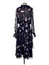 MIKAEL AGHAL 100% Polyester Floral Blue Cocktail Dress Size 4 - photo 2