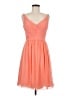 David's Bridal 100% Polyester Solid Orange Cocktail Dress Size 6 - photo 1