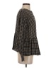 Madewell Houndstooth Black Button-Back Peplum Top in Mini Windowpane Size XXS - photo 4