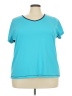 Made for Life 100% Polyester Color Block Teal Active T-Shirt Size 3X - photo 1