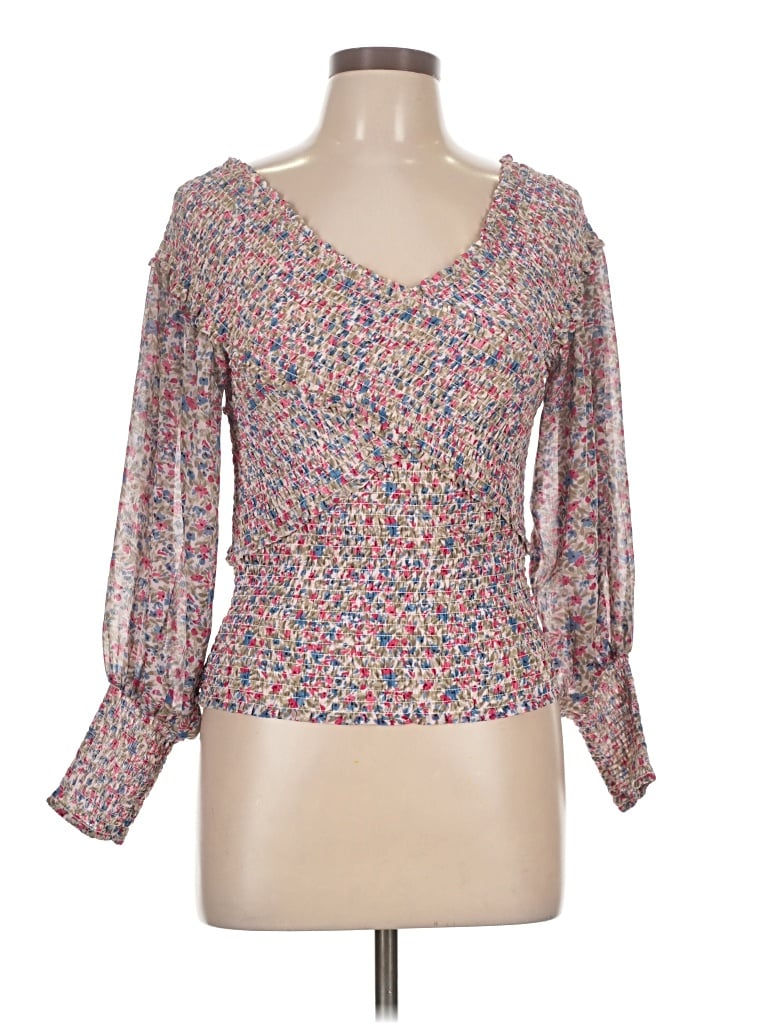 Bb Dakota By Steve Madden Long Sleeve Blouse In Brown