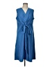 Unbranded Solid Blue Casual Dress Size L - photo 1