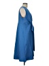Unbranded Solid Blue Casual Dress Size L - photo 4