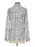 Unbranded 100% Polyester Paisley Gray Blue Long Sleeve Blouse Size XS - photo 2