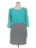 En Focus Studio 100% Polyester Color Block Teal Casual Dress Size 16 - photo 1