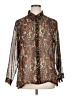 Chico's Animal Print Brown Long Sleeve Blouse Size XL - photo 1