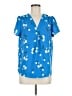 Hilary Radley 100% Polyester Blue Short Sleeve Blouse Size M - photo 1