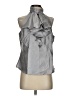 Wayne Cooper 100% Silk Gray Sleeveless Silk Top Size 3 - photo 1