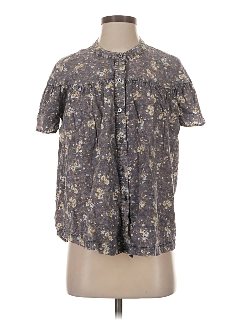Pre-owned Mystree Short Sleeve Blouse In Gray