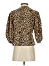 Zara Animal Print Gold 3/4 Sleeve Blouse Size XS - photo 2