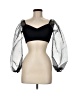 Blue Blush Black 3/4 Sleeve Blouse Size M - photo 1