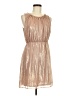 Worthington 100% Polyester Metallic Tan Cocktail Dress Size 8 Petite - photo 1