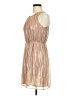 Worthington 100% Polyester Metallic Tan Cocktail Dress Size 8 Petite - photo 5