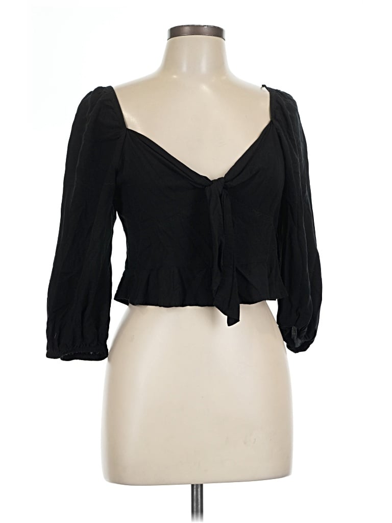 Pre-owned Cotton On 3/4 Sleeve Blouse In Black