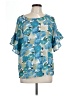 Umgee Blue Short Sleeve Blouse Size L - photo 1