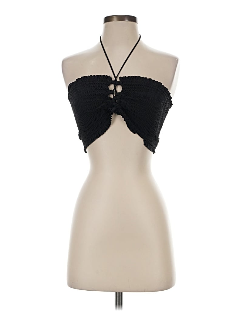Pre-owned Pilyq Sleeveless Top Black Strapless Neckline Tops