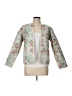 Victoria Dunn 100% Cotton Floral Ivory White Jacket Size L - photo 1