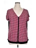 Worthington Pink Red Short Sleeve Blouse Size 1X - photo 1