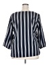 Speed Limit MPH 100% Polyester Stripes Blue 3/4 Sleeve Blouse Size 2X - photo 2