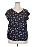Tempted 100% Polyester Blue Short Sleeve Blouse Size XXL - photo 1