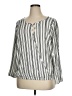 Torrid Stripes Silver 3/4 Sleeve Blouse Size 1X Plus (1) - photo 1
