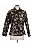 Anne Carson 100% Silk Print Gold Black Silk Blazer Size L - photo 1
