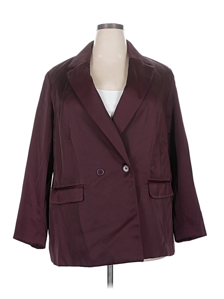 Pre-owned A New Day Blazer Jacket In Burgundy