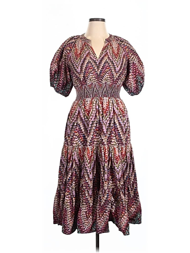 Pre-owned Conditions Apply Casual Dress In Burgundy
