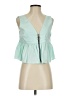 TURF 100% Cotton Green Blue Sleeveless Blouse Size EU 32 / US 2 - photo 1
