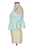 TURF 100% Cotton Green Blue Sleeveless Blouse Size EU 32 / US 2 - photo 5