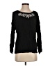Faded Glory 100% Rayon Black Long Sleeve Blouse Size 4 - photo 1