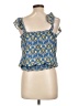 Max Studio 100% Polyester Blue Sleeveless Blouse Size L - photo 2