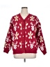 Unbranded 100% Polyester Red Cardigan Size XL - photo 1