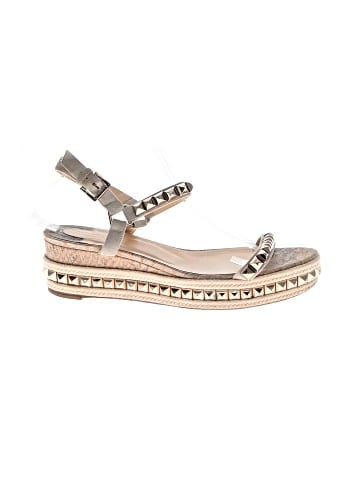 Christian Louboutin Embossed cork Pyraclou 60mm wedges (view 1)
