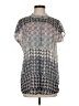 CAbi 100% Polyester Houndstooth Gray Short Sleeve Blouse Size S - photo 1