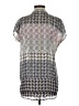 CAbi 100% Polyester Houndstooth Gray Short Sleeve Blouse Size S - photo 2