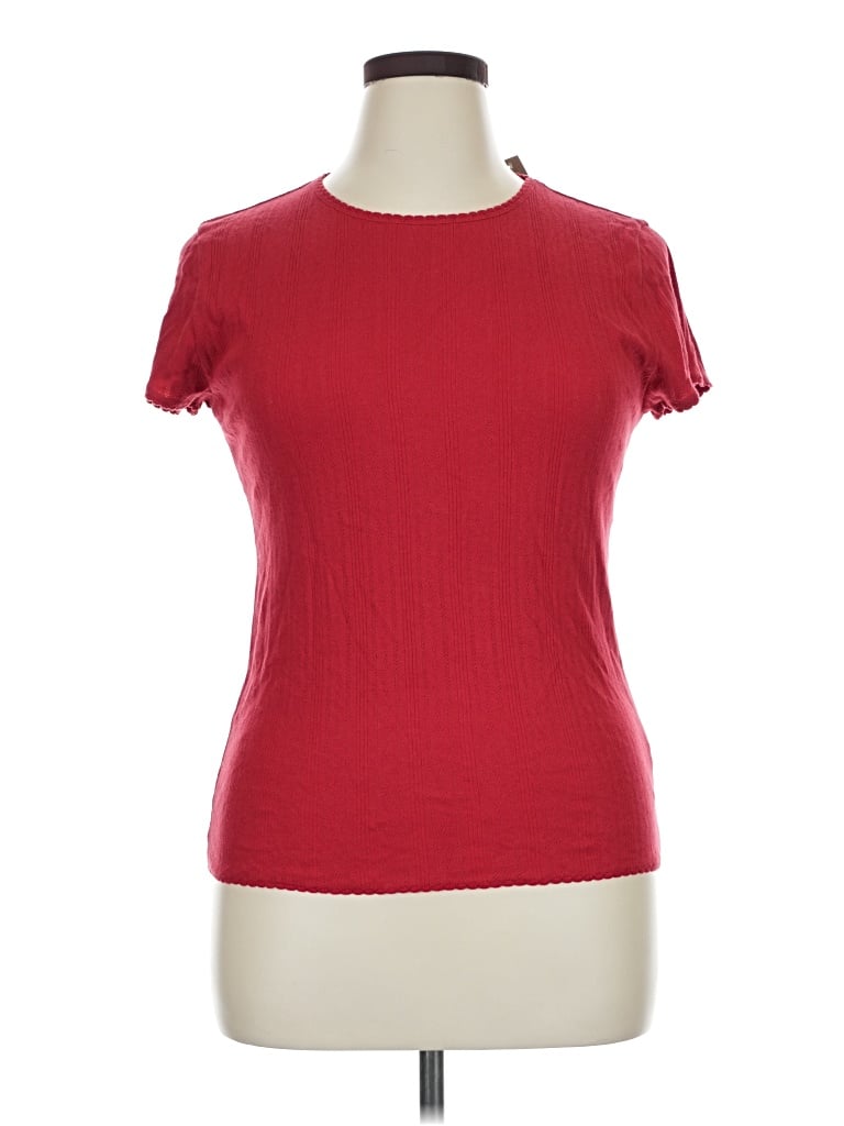 Pre-owned Jcrew Short Sleeve Top Red Crew Neck Tops