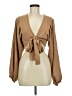 Boohoo Brown Long Sleeve Blouse Size 6 - photo 1