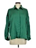 Zara 100% Polyester Green Long Sleeve Blouse Size M - photo 1