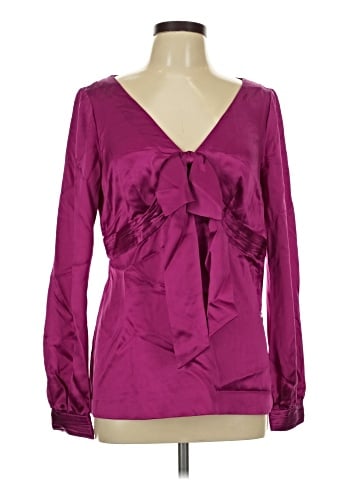 Tory Burch Long Sleeve Silk Top (view 1)