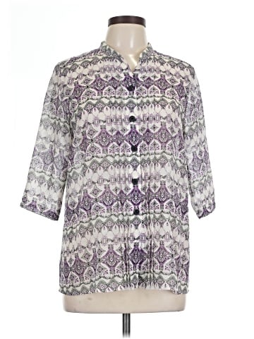 Assorted Brands 3/4 Sleeve Button-Down Shirt (view 1)