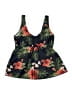 Unbranded Tropical Black Swimsuit Top Size M - photo 1
