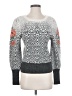 By Anthropologie Floral Multi Color Silver Pullover Sweater Size S - photo 1