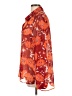CAbi 100% Polyester Floral Orange Long Sleeve Blouse Size L - photo 5