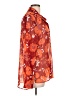 CAbi 100% Polyester Floral Orange Long Sleeve Blouse Size L - photo 4