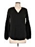 Unbranded 100% Polyester Black Long Sleeve Blouse Size L (estimated) - photo 1