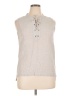 Da-sh 100% Cotton Gray Ivory Sleeveless Button-Down Shirt Size L - photo 1