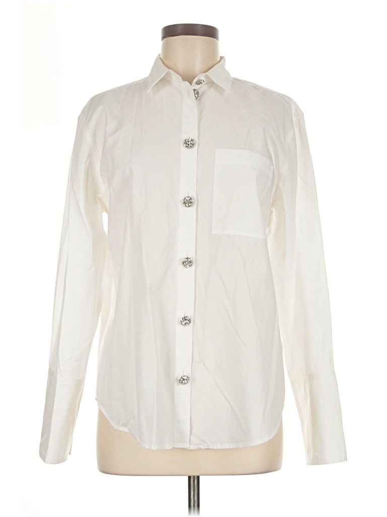 Pre-owned Jcrew Long Sleeve Button Down Shirt In Ivory