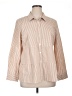 Denim & Co Stripes Tan Long Sleeve Button-Down Shirt Size XL - photo 1