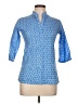 Three Islands Blue 3/4 Sleeve Blouse Size L - photo 1